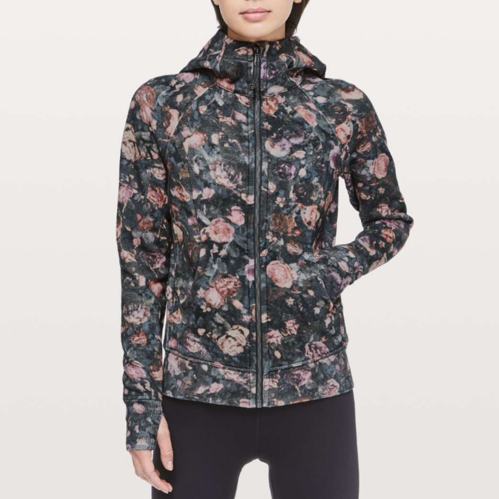 Lululemon Scuba Hoodie Light Cotton Fleece Frosted Rose Multi Size 8